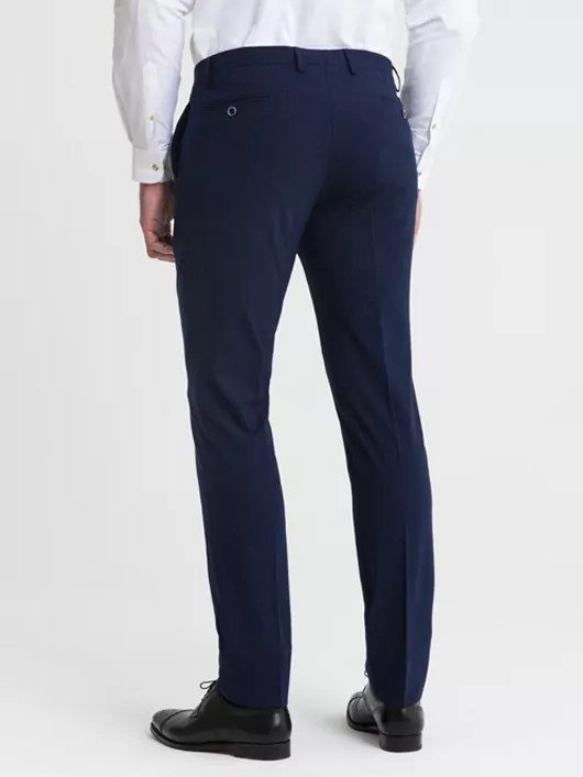 Pantalon de ville auto défroissable mi saison marine homme grande taille | Capel