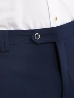 Pantalon de ville auto défroissable mi saison marine homme grande taille | Capel