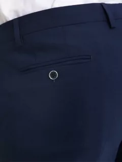Pantalon de ville auto défroissable mi saison marine homme grande taille | Capel