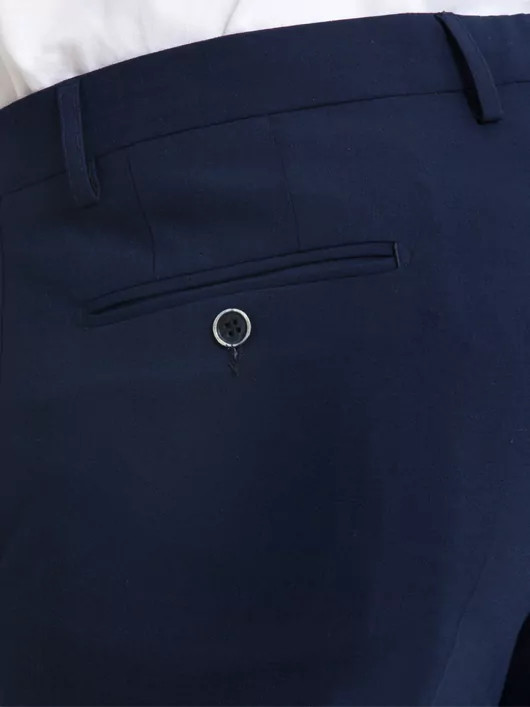 Pantalon de ville auto défroissable mi saison marine homme grande taille | Capel