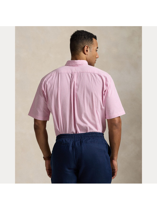 Chemisette Seersucker Rose Ralph Lauren Grande Taille rose homme grande taille - Capelstore