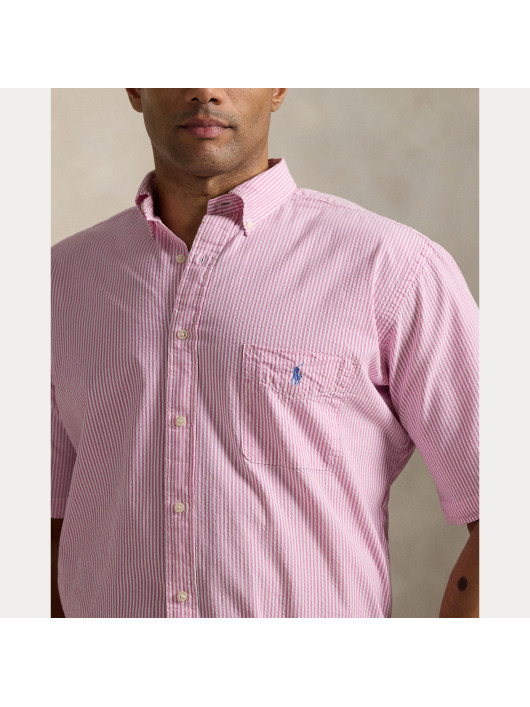 Chemisette Seersucker Rose Ralph Lauren Grande Taille rose homme grande taille - Capelstore