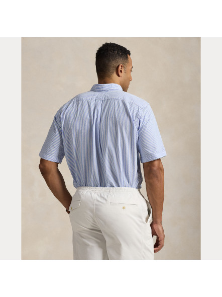 Chemisette Seersucker Bleue Ralph Lauren Grande Taille