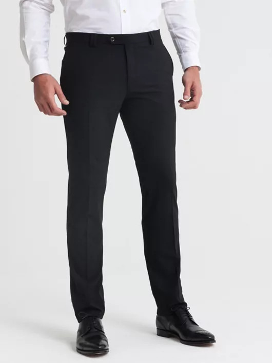 Pantalon de ville bi-extensible auto défroissable noir homme grande taille | Capel
