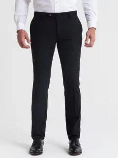 Pantalon de ville bi-extensible auto défroissable noir homme grande taille | Capel