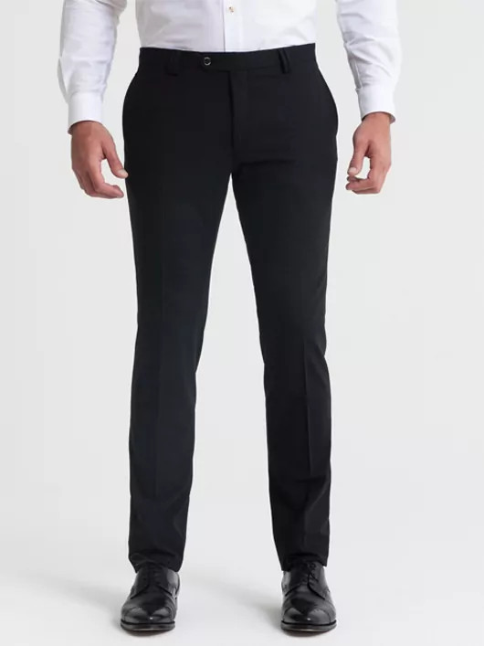 Pantalon de ville bi-extensible auto défroissable noir homme grande taille | Capel