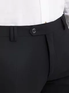 Pantalon de ville bi-extensible auto défroissable noir homme grande taille | Capel