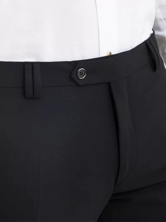 Pantalon de ville bi-extensible auto défroissable noir homme grande taille | Capel