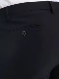 Pantalon de ville bi-extensible auto défroissable noir homme grande taille | Capel