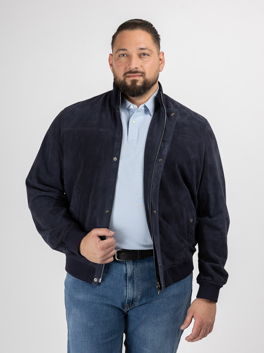 Blouson Cuir Marine Paul&shark Grande Taille marine homme grande taille - Capelstore
