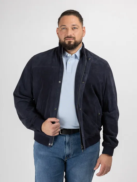Blouson Cuir Marine Paul&shark Grande Taille marine homme grande taille - Capelstore