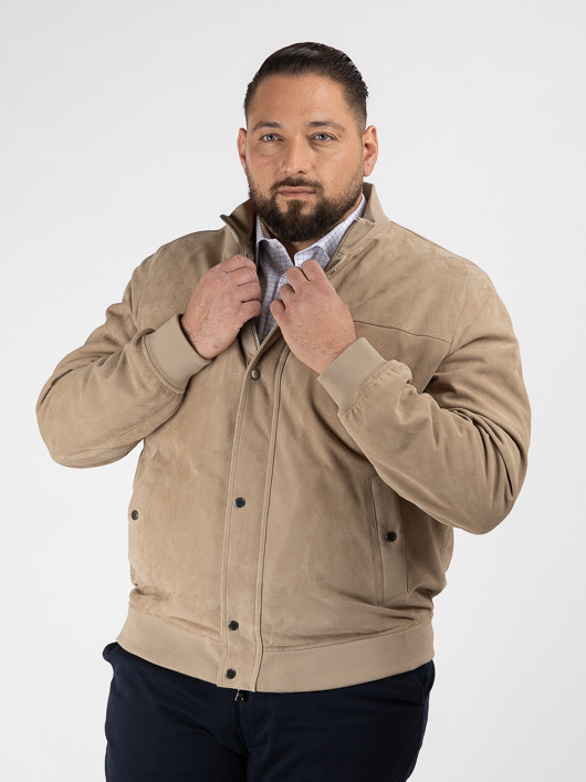 Blouson Cuir Beige Paul& Shark Grande Taille beige homme grande taille - Capelstore