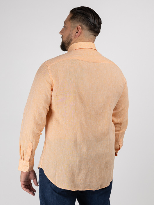 Chemise En Lin Paul & Shark Grande Taille cannelle homme grande taille - Capelstore