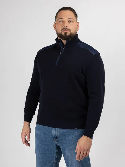 Pull Camionneur Paul & Shark Grande Taille marine homme grande taille - Capelstore