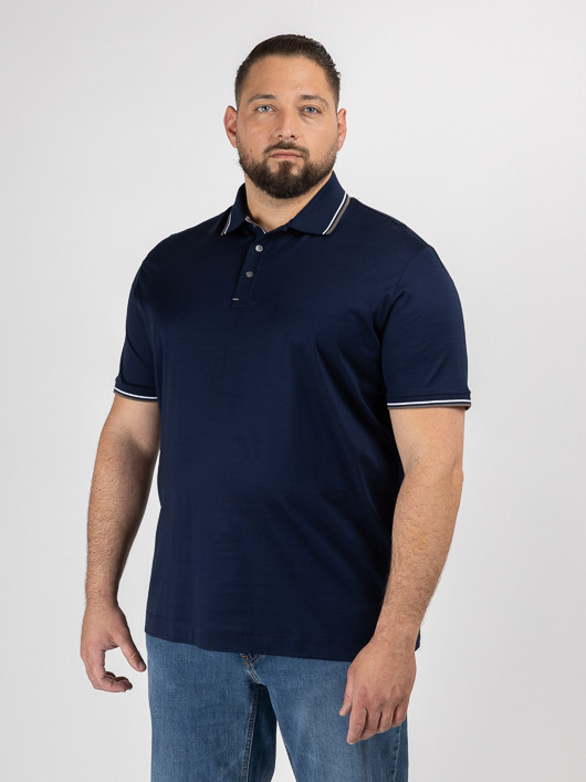Polo Mercerise Marine Paul & Shark Grande Taille marine homme grande taille - Capelstore