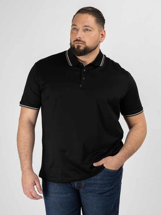 Polo Mercerise Noir Paul & Shark Grande Taille noir homme grande taille - Capelstore
