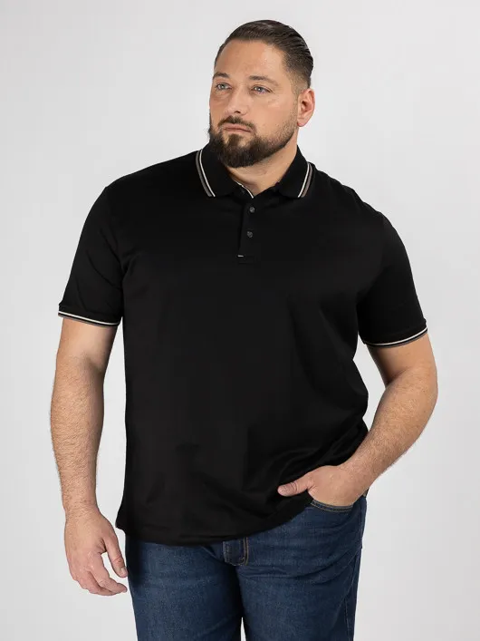 Polo Mercerise Noir Paul & Shark Grande Taille noir homme grande taille - Capelstore