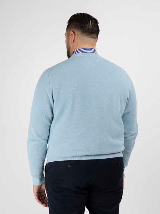 Pull Texture Bleu Ciel Tommy Hilfiger Grande Taille bleu ciel homme grande taille - Capelstore