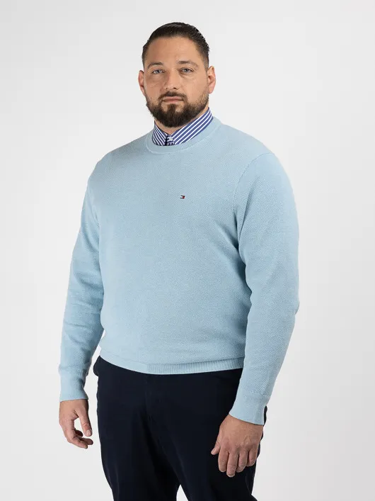 Pull Texture Bleu Ciel Tommy Hilfiger Grande Taille bleu ciel homme grande taille - Capelstore