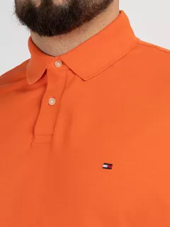 Polo Orange Tommy Hilfiger Grande Taille cannelle homme grande taille - Capelstore