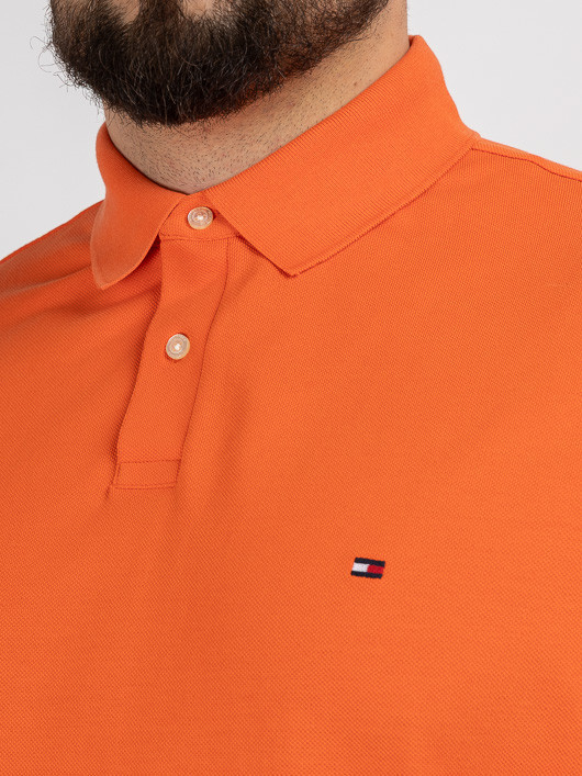 Polo Orange Tommy Hilfiger Grande Taille cannelle homme grande taille - Capelstore