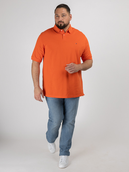 Polo Orange Tommy Hilfiger Grande Taille cannelle homme grande taille - Capelstore