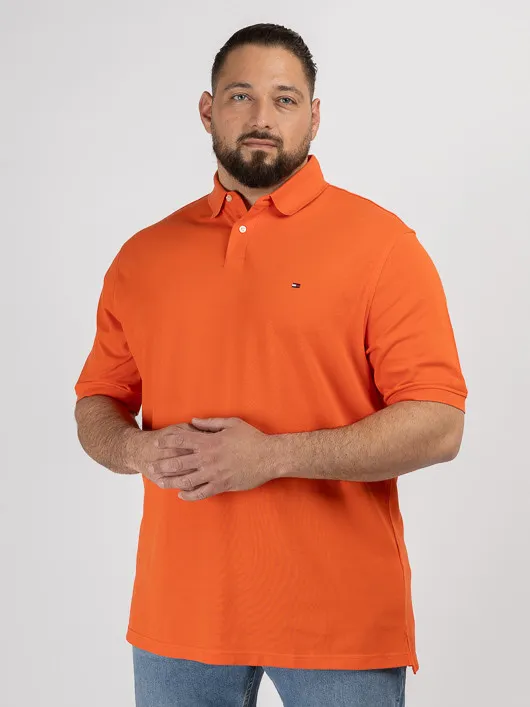 Polo Orange Tommy Hilfiger Grande Taille cannelle homme grande taille - Capelstore