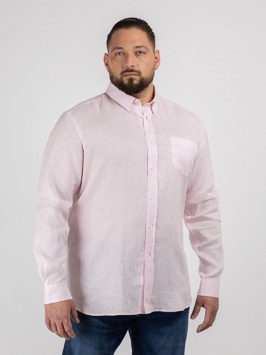Chemise Ralph Lin Rose Capel Grande Taille rose homme grande taille - Capelstore