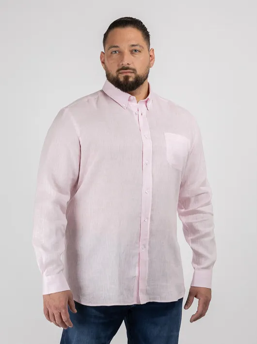Chemise Ralph Lin Rose Capel Grande Taille rose homme grande taille - Capelstore