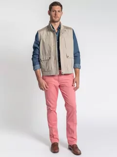 Chino Uni Rose Capel Grandes Tailles