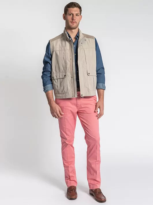 Chino Uni Rose Capel Grandes Tailles