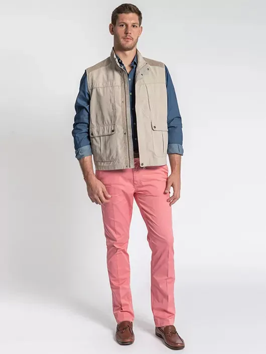 Chino Uni Rose Capel Grandes Tailles