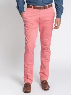 Chino Uni Rose Capel Grandes Tailles