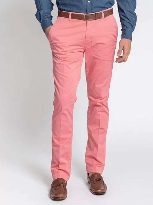 Chino Uni Rose Capel Grandes Tailles