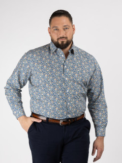 Chemise Tissu Liberty Gianni Capel Grande Taille marine homme grande taille - Capelstore