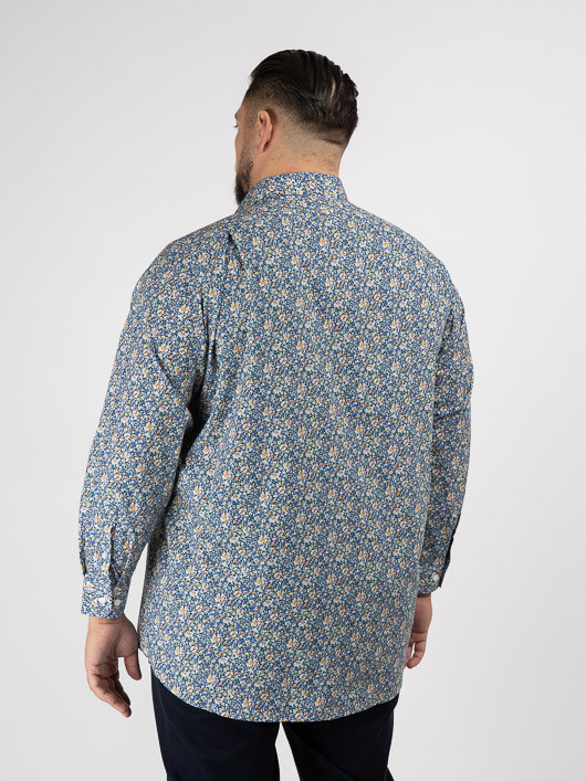 Chemise Tissu Liberty Gianni Capel Grande Taille marine homme grande taille - Capelstore