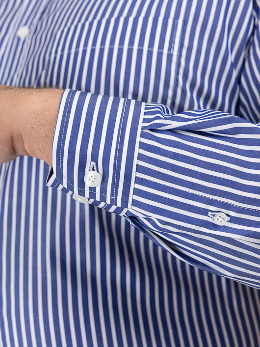 Chemise Ralph Rayee Double Retors Capel Grande Taille marine homme grande taille - Capelstore