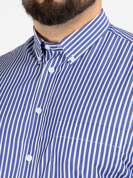 Chemise Ralph Rayee Double Retors Capel Grande Taille marine homme grande taille - Capelstore