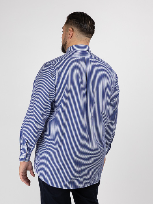 Chemise Ralph Rayee Double Retors Capel Grande Taille marine homme grande taille - Capelstore