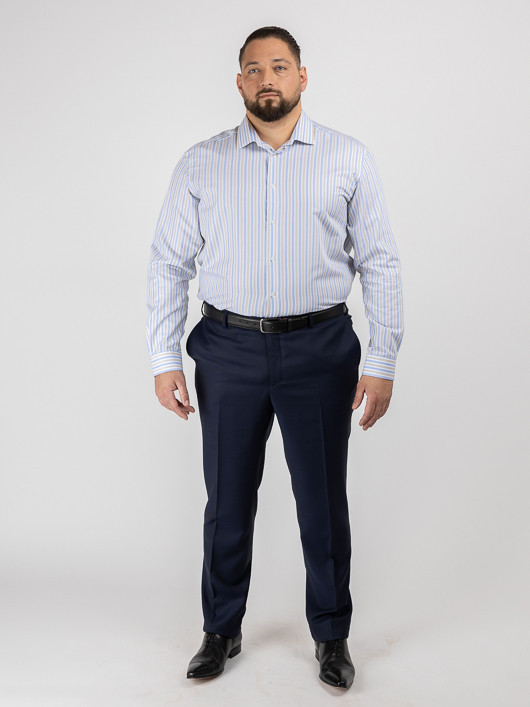 Chemise Rayures Max/leo Capel Capel Grande Taille bleu/beige/blanc homme grande taille - Capelstore