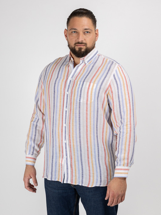 Chemise Ralph Lin Raye Capel Capel Grande Taille  homme grande taille - Capelstore