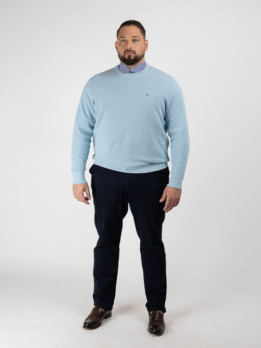 Pull Texture Bleu Ciel Tommy Hilfiger Grande Taille bleu ciel homme grande taille - Capelstore