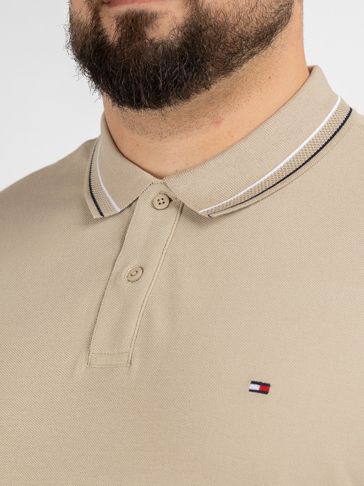 Polo Beige Tommy Hilfiger Grande Taille beige homme grande taille - Capelstore