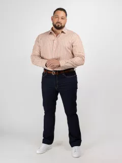Chemise Max/leo Rayures Capel Capel Grande Taille beige/rouge/blanc homme grande taille - Capelstore