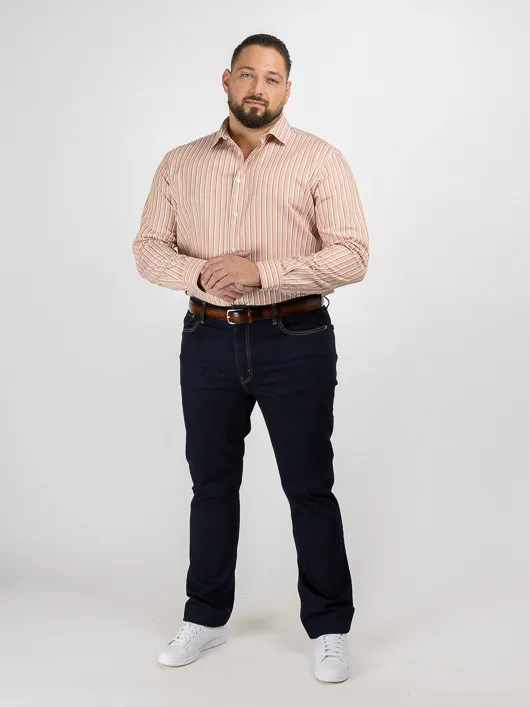 Chemise Max/leo Rayures Capel Capel Grande Taille beige/rouge/blanc homme grande taille - Capelstore