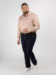 Chemise Max/leo Rayures Capel Capel Grande Taille beige/rouge/blanc homme grande taille - Capelstore