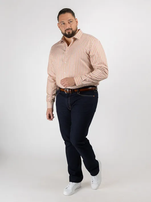 Chemise Max/leo Rayures Capel Capel Grande Taille beige/rouge/blanc homme grande taille - Capelstore