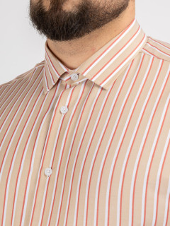 Chemise Max/leo Rayures Capel Capel Grande Taille beige/rouge/blanc homme grande taille - Capelstore