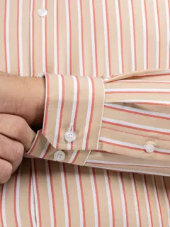 Chemise Max/leo Rayures Capel Capel Grande Taille beige/rouge/blanc homme grande taille - Capelstore