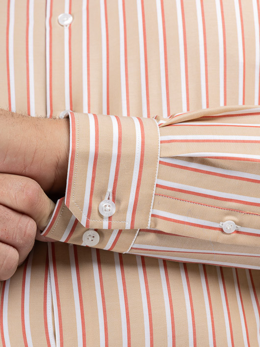 Chemise Max/leo Rayures Capel Capel Grande Taille beige/rouge/blanc homme grande taille - Capelstore